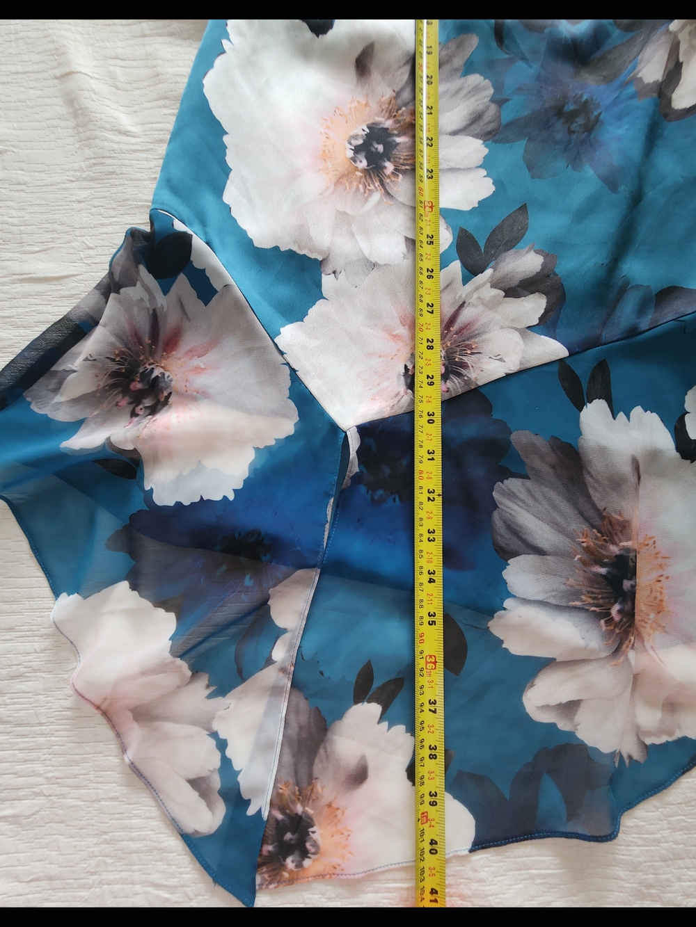 Marciano Falling Floral Satin Asymmetrical Ruffle Dress - Picture 6 of 7